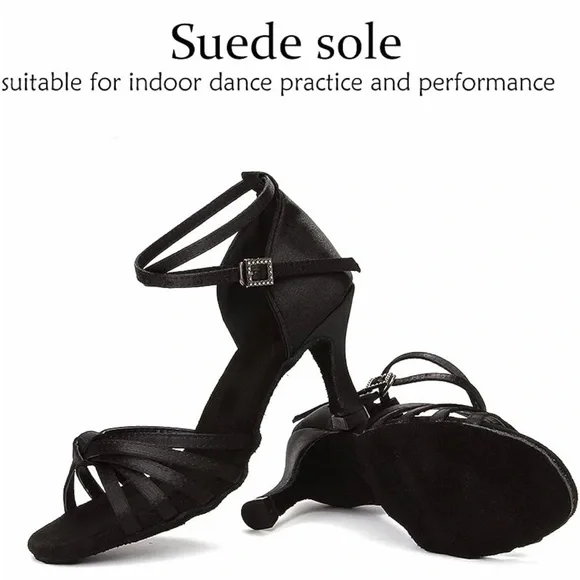 Satin Salsa Ballroom Professional Dancing Shoes - Picture 5 of 9
